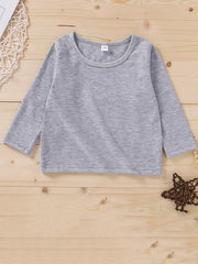 Kid's All Match Round Neck Pullover Top Long Sleeve Casual Sweatshirt
