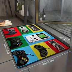 Colorful Games Machine Pattern Floor Mat - Living Room Bedroom Anti-slip Rug