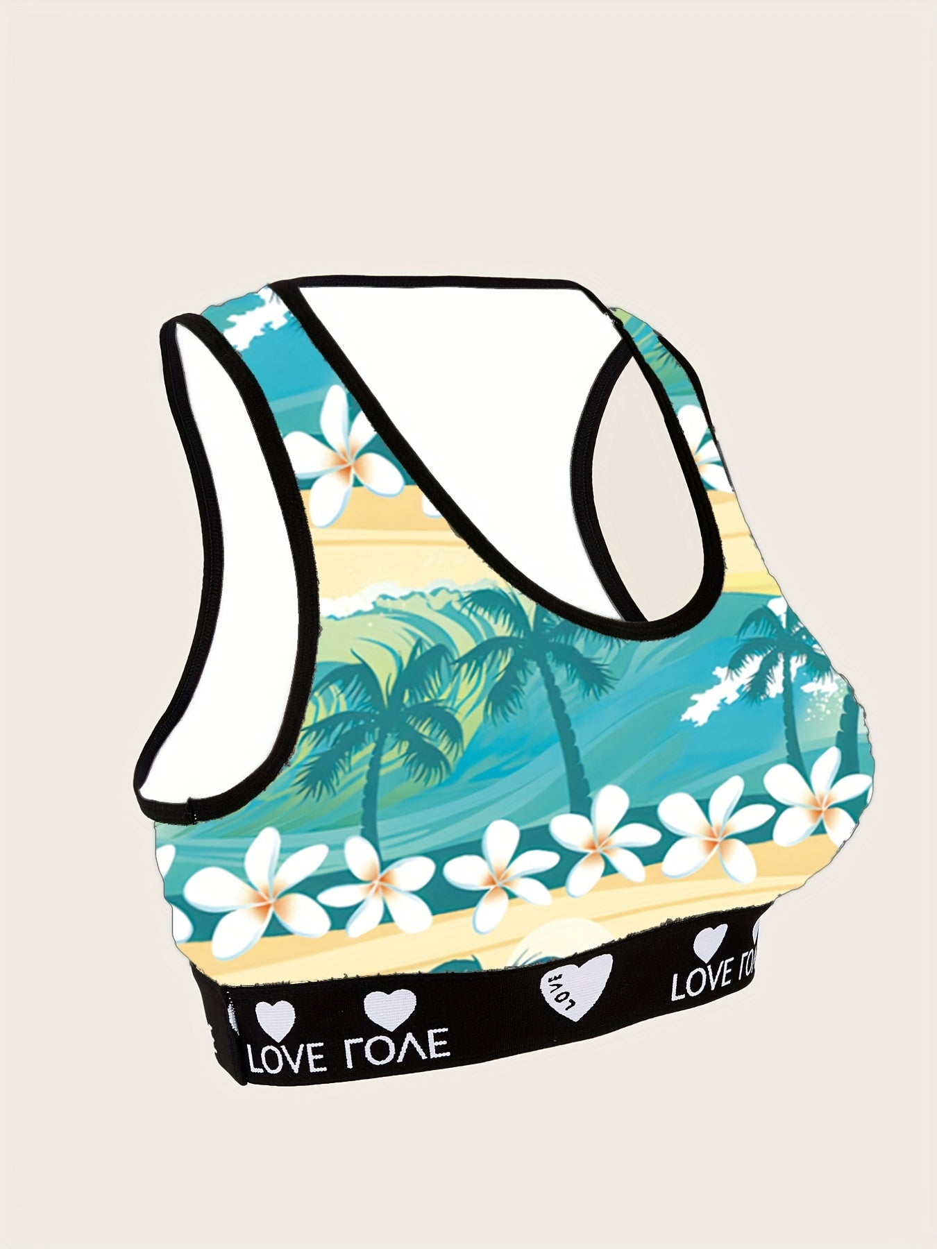 Tropical Print Racer Back Bralette
