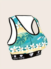 Tropical Print Racer Back Bralette