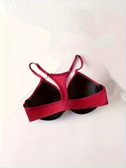 3pcs Front Buckle Push Up Bras Breathable T Shirt Bra Women's Lingerie