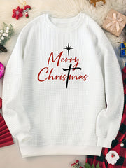Christmas Lounge Top Women's Plus Slogan Graphic Long Sleeve
