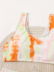Girls Tie Dye 2pcs Bikini Set & Bathing Suit for Beach Vacation Gift