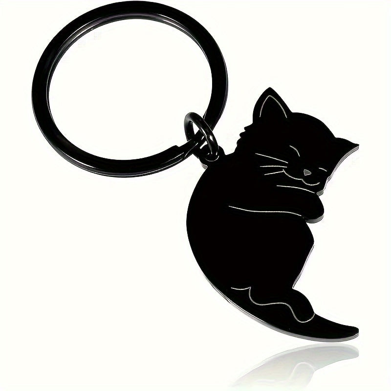 Cat Couple Keychain Pendant Decoration for Car Keys Backpacks Wallets