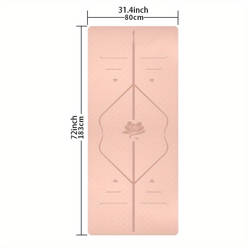 Thickened Non-slip Yoga Mat With Body Guide Line