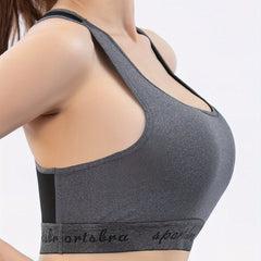 Colorblock Letter Print Sports Bra Women's Lingerie