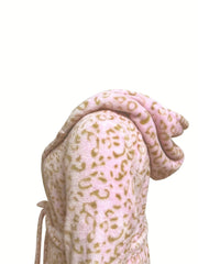 Leopard Pattern Hooded Flannel Robe with Pockets