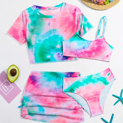 Girls Tie Dye Bikini Swimsuits Set