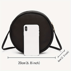 Floral Letter Series Round Nylon Crossbody Bag with Yellow Flower
