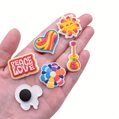 26pcs Pink Cartoon PVC Shoes Charms Flowers Buckles For Corcs DIY