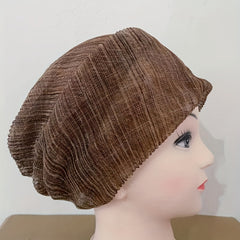 Mesh Turban Cap Elastic Head Wrap Solid Beanie Women Ramadan Bonnet