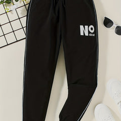 Girls Letter Graphic Sweatpants Elastic Waist Casual Jogger Pants