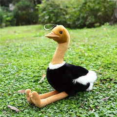 15.75in Ostrich Plush Toy Realistic Stuffed Bird Soft Fluffy Decor