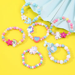 12pcs Makersland Bracelets For Teen Kids Colorful Wood Bead Bracelets