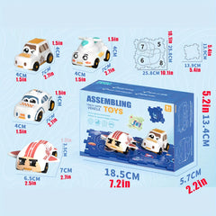 Rail Car Puzzle DIY Assembly Track Mosaic Map City Ocean Space Theme Puzzle