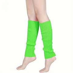 2 Pairs Knit Leg Warmers Knee High Socks Women's Stockings & Hosiery