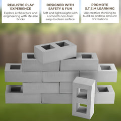 Joybond Classic Foam Cinder Blocks for Kids 5 Pcs