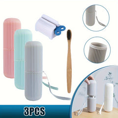 Portable Toothbrush Holder Box Set for Travel and Camping