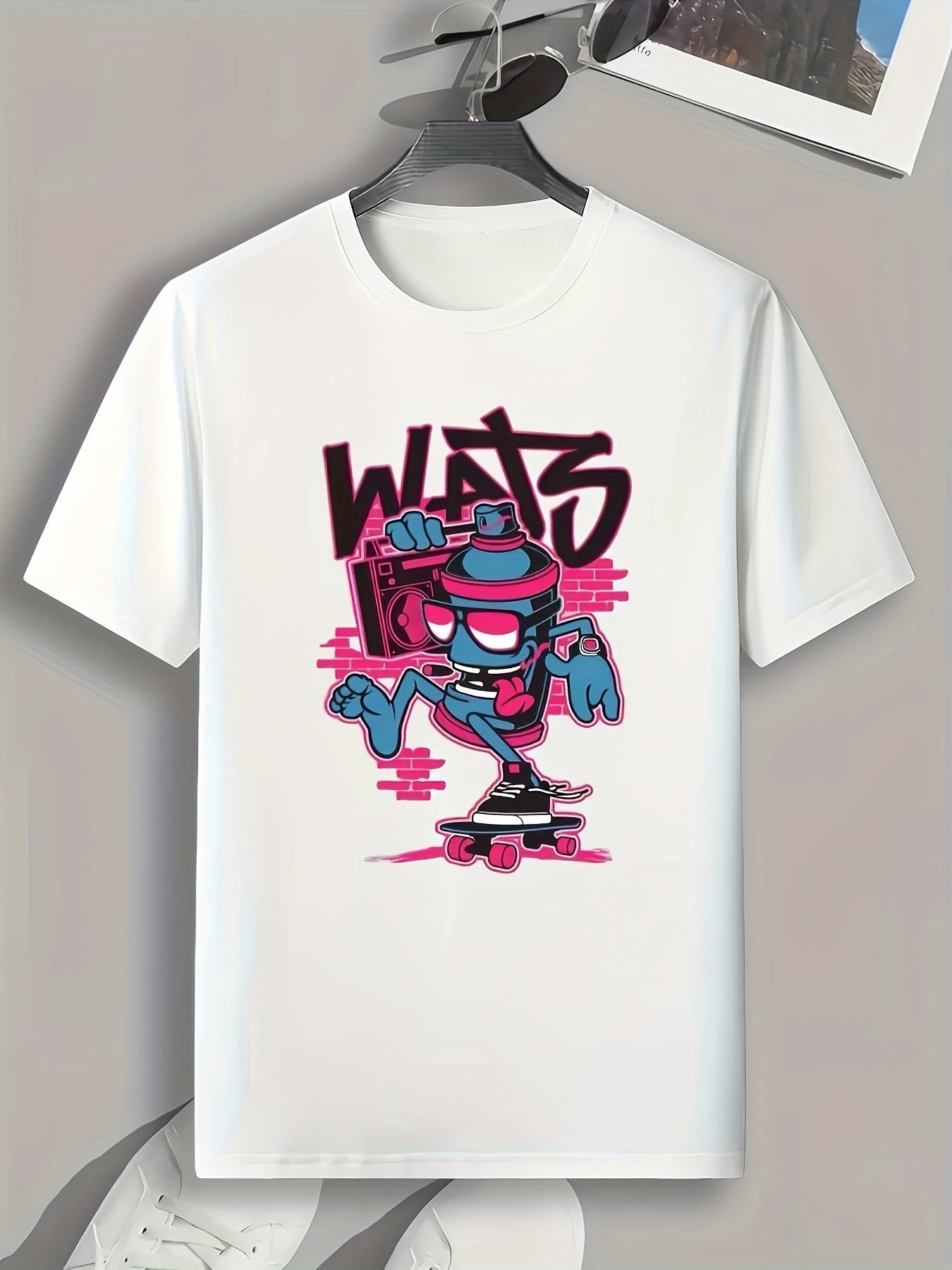 Skateboarding Print Men's Graphic T-shirt for Summer