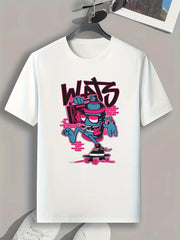 Skateboarding Print Men's Graphic T-shirt for Summer