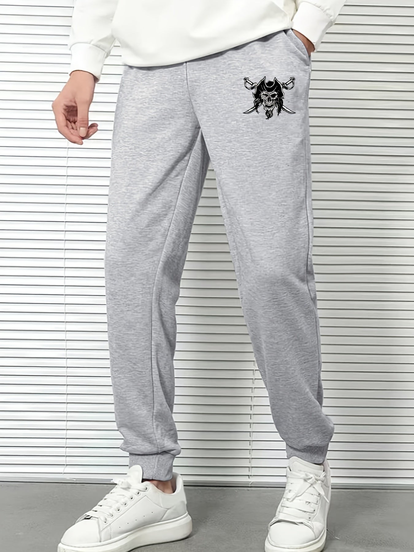 Skull Man Graphic Print Loose Sweats