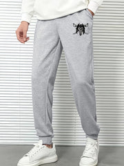 Skull Man Graphic Print Loose Sweats