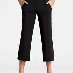 Plain Yoga Pants Mid Stretch Capris with Pockets