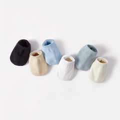 6 Pack Baby Ankle Socks Toddler Non Slip Low Cut Socks with Grip Cotton Blend