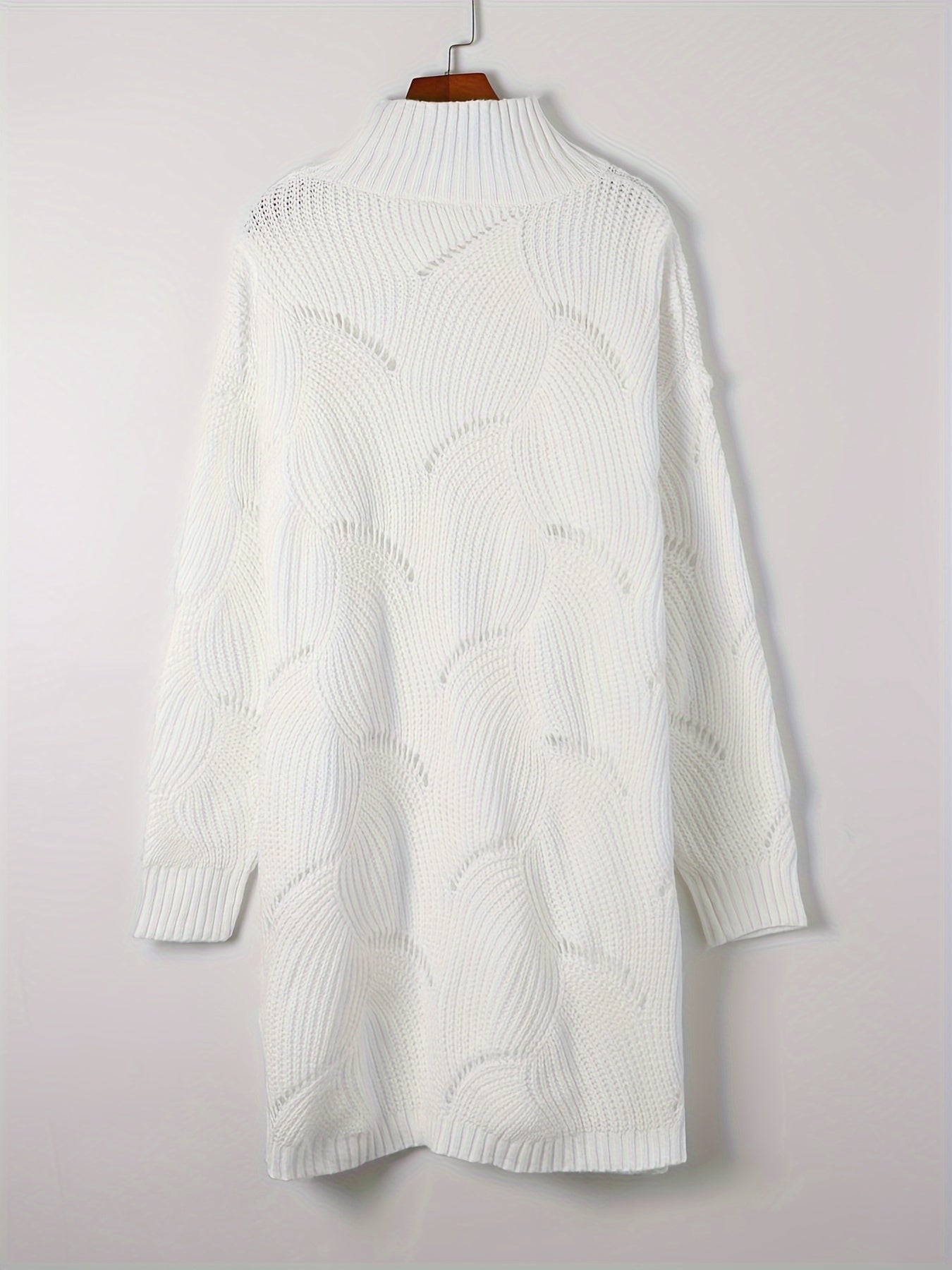 Solid Turtleneck Sweater Dress