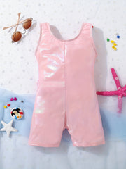 Girls Star Print One Piece Swimsuit Sleeveless Tank Top Shorts