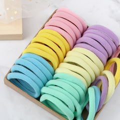 50pcs Girl Mixed Colors Hair Ties High Elastic Hair Accessories