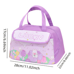 Large Capacity Insulation Bag for Lunch Box Cartoon Design Student Rice Bag