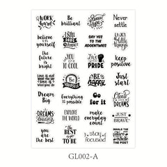 Transparent Handwritten Quote Stickers x 4 Sheets