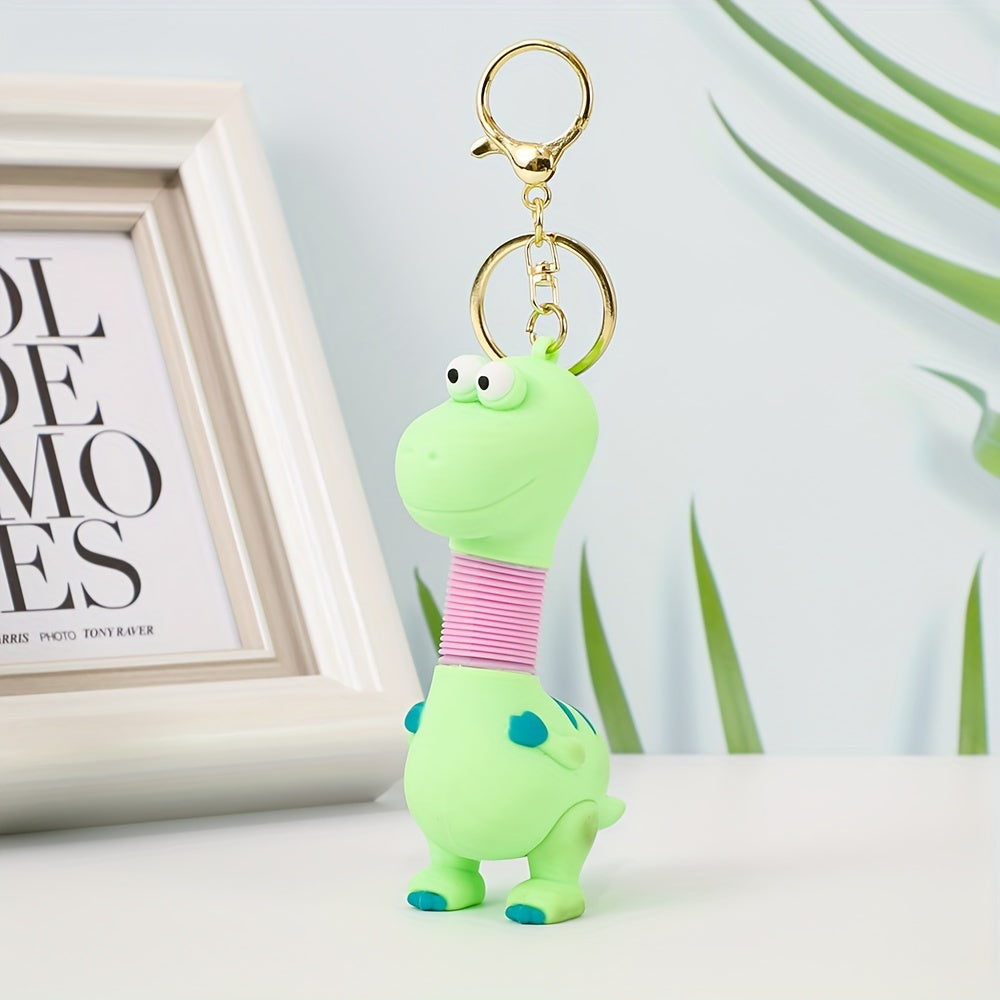 3D Dinosaur Keychain Retractable Sound Novelty Keychain