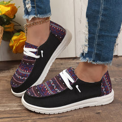Women's Skateboard Shoes Pattern Decoration Lace-up Canvas Shoes