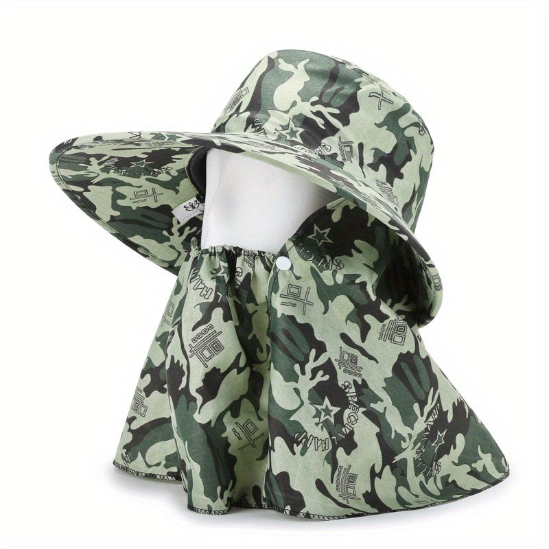 Sun Protection Fishing Hat with Neck Flap and Face Cover