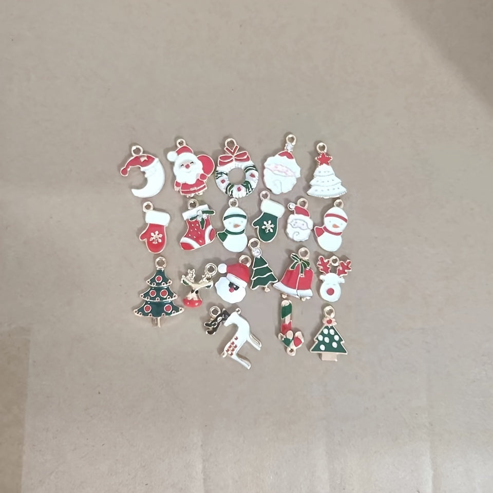 20pcs Christmas Tree Charms Bulk Candy Cane Charms For Jewelry Making