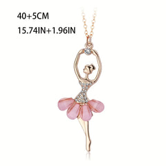 Pink Skirt Ballet Girls Necklace Pendant Birthday Gift For Girls