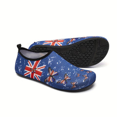 UK Flag Water Shoes Butterfly Print Lightweight Aqua Swim Socks