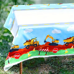 Construction Theme Birthday Party Tablecloth Waterproof