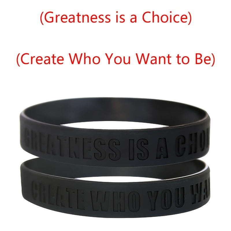 4pcs Inspirational Quote Silicone Bracelet