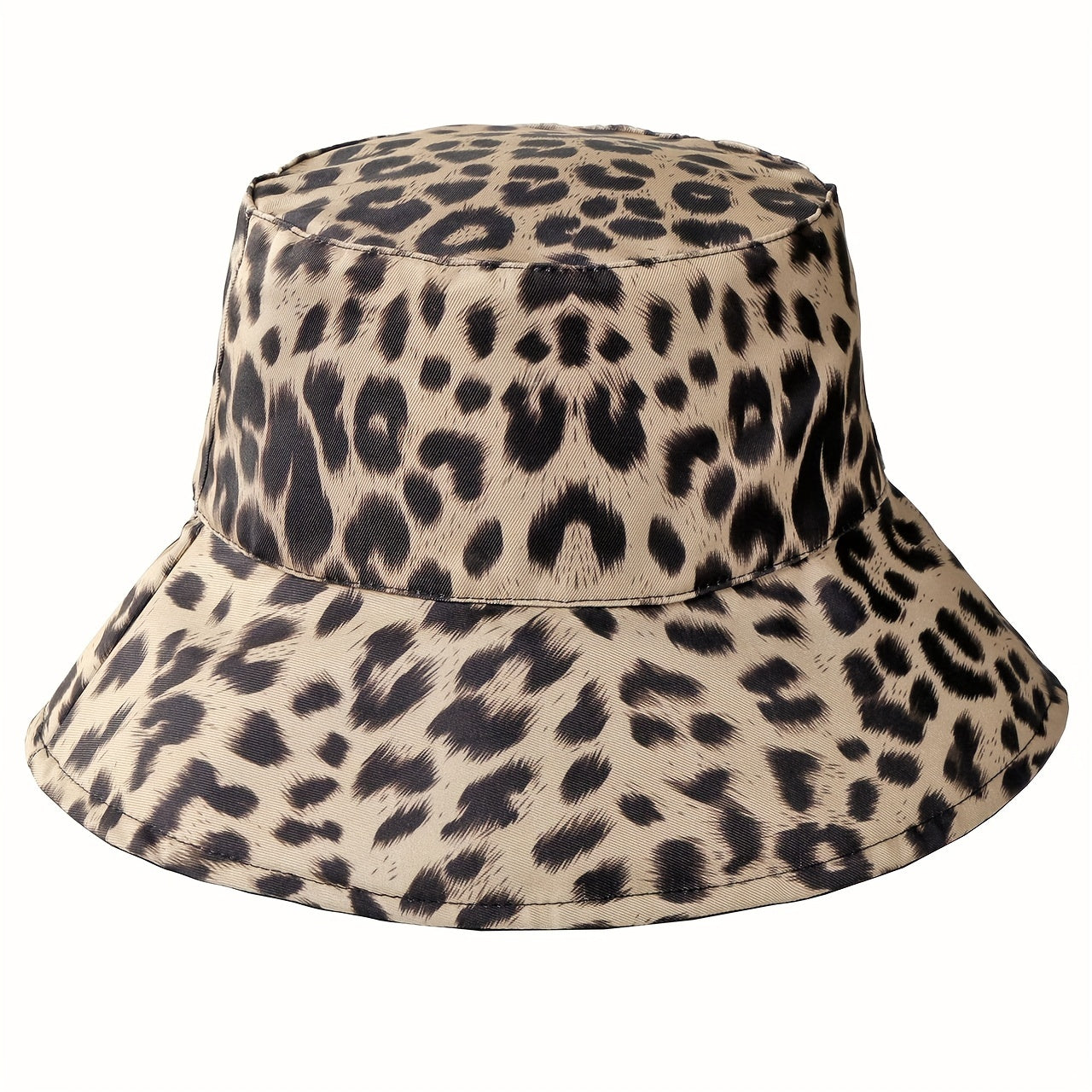 Leopard Print Reversible Bucket Hat Lightweight Sunscreen Fisherman Cap