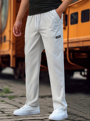 Men's Straight Leg Drawstring Work Pants Classic Waist Joggers