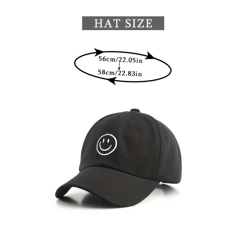 Smiling Face Embroidery Baseball Cap Unisex Dad Hat