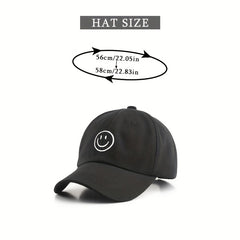 Smiling Face Embroidery Baseball Cap Unisex Dad Hat