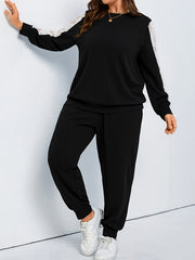 Contrast Lace Top & Joggers Set
