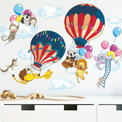 2pcs Animal Hot Air Balloon Wall Stickers Home Decoration