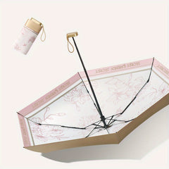 Floral 6 Ribs Sunshade Umbrella Rain Or Shine Dual use Umbrella