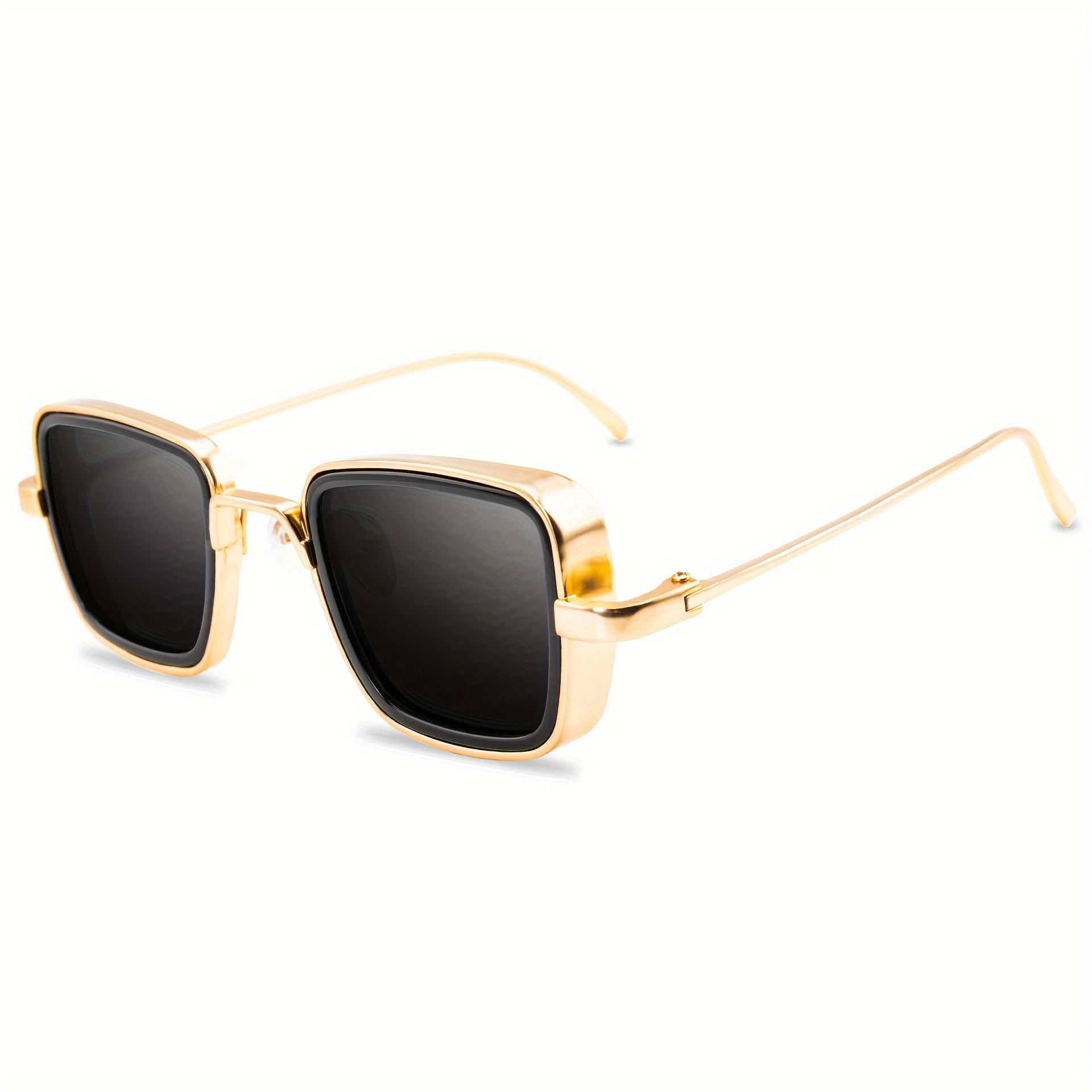 Retro Thick Frame Metal Sunglasses Men Women Party Driving Decors