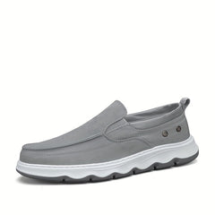 Men's Canvas Slip On Loafers Outdoor Walking Shoes